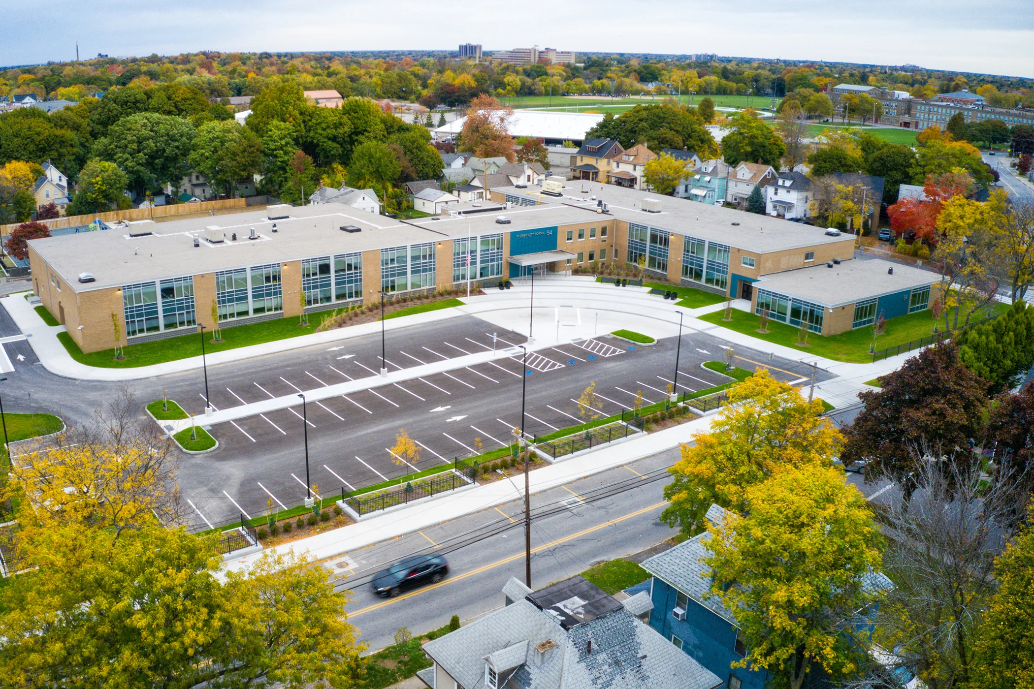 Flower-City-School-54_Aerial - Center Photo